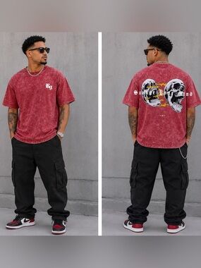 RawGear “Savage Your Mind” Oversized Tee Small Stone Wash Heavyweight